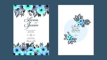 modèle de carte d'invitation de mariage couronne de fleurs avec des fleurs de qualité supérieure vecteur