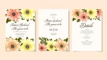 mariage botanique nuptiales inviter modèle de carte fleurs sauvages feuillage vecteur