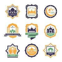 ensemble de badges ramadhan kareem et création de logo vecteur