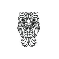 conception de contour de hibou noir et blanc vecteur