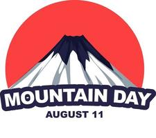jour de la montagne le 11 août bannière avec le mont fuji vecteur