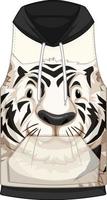 devant du sweat à capuche sans manches avec motif tigre blanc vecteur