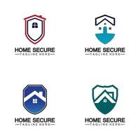logo sécurisé à domicile, conception de logo de maison intelligente, conception de logo de protection à domicile vecteur