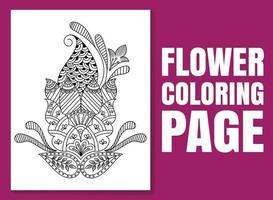 coloriage de fleurs pour adultes et enfants. livre de coloriage de fleurs. vecteur