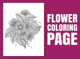 coloriage de fleurs. livre de coloriage de fleurs. vecteur