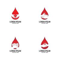 modèle de conception d'icône de logo de don de sang vecteur