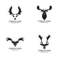 modèle de logo tête de cerf icône vecteur illustration design