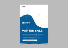 modèle de flyer de vente d'hiver. affiche de dépliant de remise sur les achats d'hiver vecteur