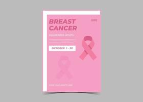 modèle de flyer de sensibilisation au cancer du sein. cancer du sein d'octobre. vecteur