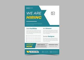 nous embauchons des concepteurs de flyers. modèle de dépliant d'offre d'emploi. poste vacant vecteur