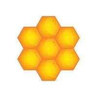 Icône en nid d'abeille symbole de signe hexagonal or cire d'abeille sur fond blanc vecteur