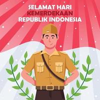 célébration de la fête de l'indépendance de l'indonésie vecteur