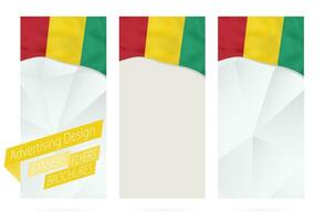 conception de bannières, dépliants, brochures avec drapeau de Guinée. vecteur