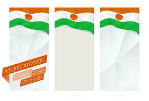 conception de bannières, dépliants, brochures avec drapeau de Niger. vecteur