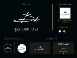 minimaliste bd Signature lettre logo, coloré bd luxe affaires logo icône et présentation vecteur