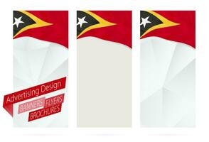 conception de bannières, dépliants, brochures avec drapeau de est Timor. vecteur