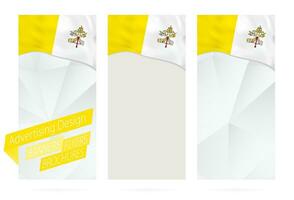 conception de bannières, dépliants, brochures avec drapeau de Vatican ville. vecteur