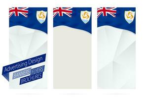 conception de bannières, dépliants, brochures avec drapeau de anguille. vecteur