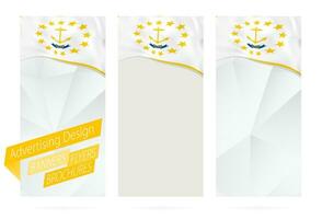 conception de bannières, dépliants, brochures avec rhode île Etat drapeau. vecteur