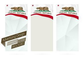 conception de bannières, dépliants, brochures avec Californie Etat drapeau. vecteur