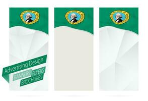 conception de bannières, dépliants, brochures avec Washington Etat drapeau. vecteur