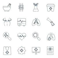 icônes de ligne médicale et de soins de santé vecteur
