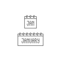 janvier calendrier logo icône vecteur