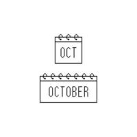 octobre calendrier logo icône vecteur