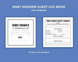 bébé douche client Journal livre kdp intérieur vecteur