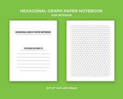 hexagonal graphique papier carnet kdp intérieur vecteur