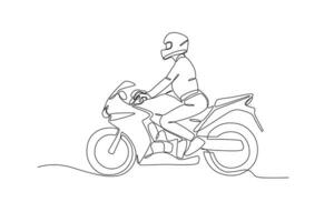 une cavalier équitation une moto vecteur