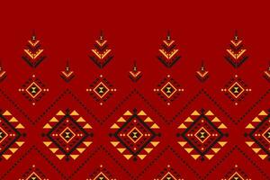 magnifique ethnique tribal art. géométrique ethnique rouge sans couture modèle. Américain, mexicain style. vecteur