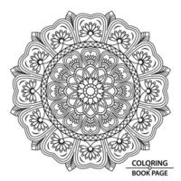 floral style mandala coloration livre page pour adultes et des gamins vecteur