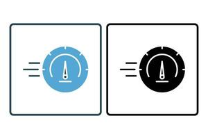 compteur de vitesse icône. icône en relation à vitesse. adapté pour la toile placer, application, utilisateur interfaces, imprimable etc. solide icône style. Facile vecteur conception modifiable