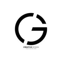 arrondi lettre cg moderne unique forme ligne art nettoyer minimal monogramme logo vecteur