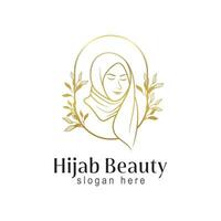 hijab logo modèle conception pour musulman femme porter boutique ou boutique logo vecteur