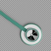 stothoscope 3d rendre. Diagnostique de cœur et poumon santé. vecteur illustration