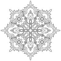 mandala de fleurs. éléments décoratifs d'époque. motif oriental, illustration vectorielle. motifs islamiques, arabes, indiens, marocains, espagnols, turcs, pakistanais, chinois, mystiques, ottomans. page de livre de coloriage vecteur