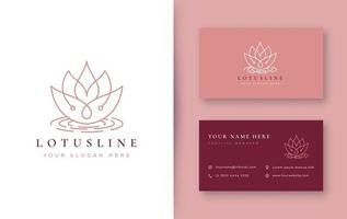 conception de logo de fleur de lotus et de carte de visite vecteur