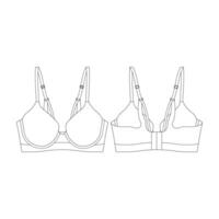 modèle lanières soutien-gorge vecteur illustration plat conception contour Vêtements collection