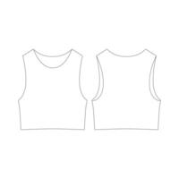 modèle haute cou des sports soutien-gorge vecteur illustration plat conception contour Vêtements collection