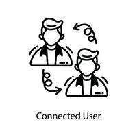 connecté utilisateur griffonnage icône conception illustration. commercialisation symbole sur blanc Contexte eps dix fichier vecteur