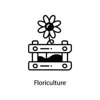 floriculture griffonnage icône conception illustration. agriculture symbole sur blanc Contexte eps dix fichier vecteur