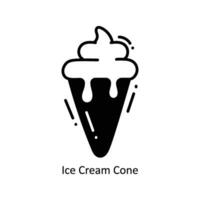 la glace crème cône griffonnage icône conception illustration. nourriture et les boissons symbole sur blanc Contexte eps dix fichier vecteur