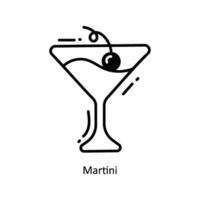 martini griffonnage icône conception illustration. nourriture et les boissons symbole sur blanc Contexte eps dix fichier vecteur