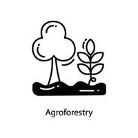 agroforesterie griffonnage icône conception illustration. agriculture symbole sur blanc Contexte eps dix fichier vecteur