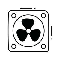 refroidissement ventilateur griffonnage icône conception illustration. science et La technologie symbole sur blanc Contexte eps dix fichier vecteur