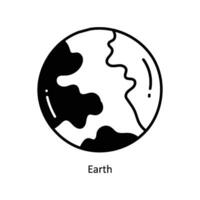 Terre griffonnage icône conception illustration. espace symbole sur blanc Contexte eps dix fichier vecteur