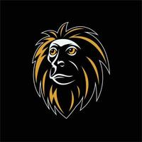 tamarin d'or Lion vecteur silhouette, logo, rétro, ancien, tamarin d'or Lion diriger, minimalisme, tamarin d'or Lion ligne art, sport logo