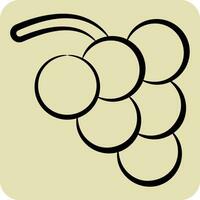 icône raisin. en relation à fruit et légume symbole. main tiré style. Facile conception modifiable. Facile illustration vecteur